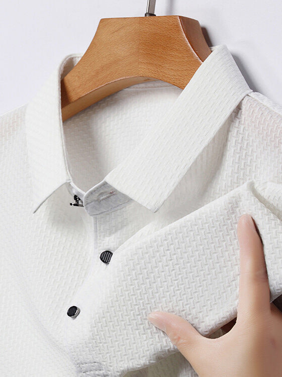 Men's Short Sleeve Jacquard Polo Shirt