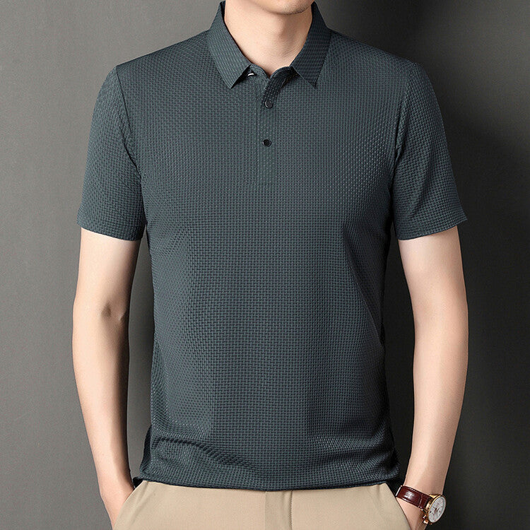 Men's Short Sleeve Jacquard Polo Shirt