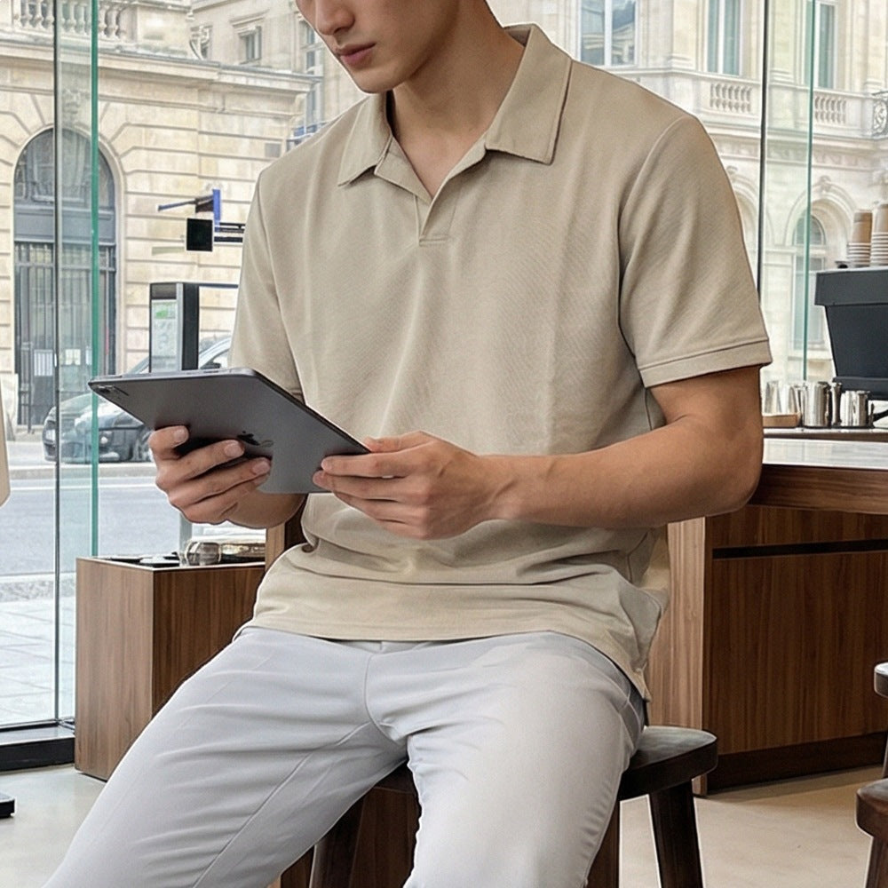 Men's Cotton Blend Short Sleeve Polo Shirt