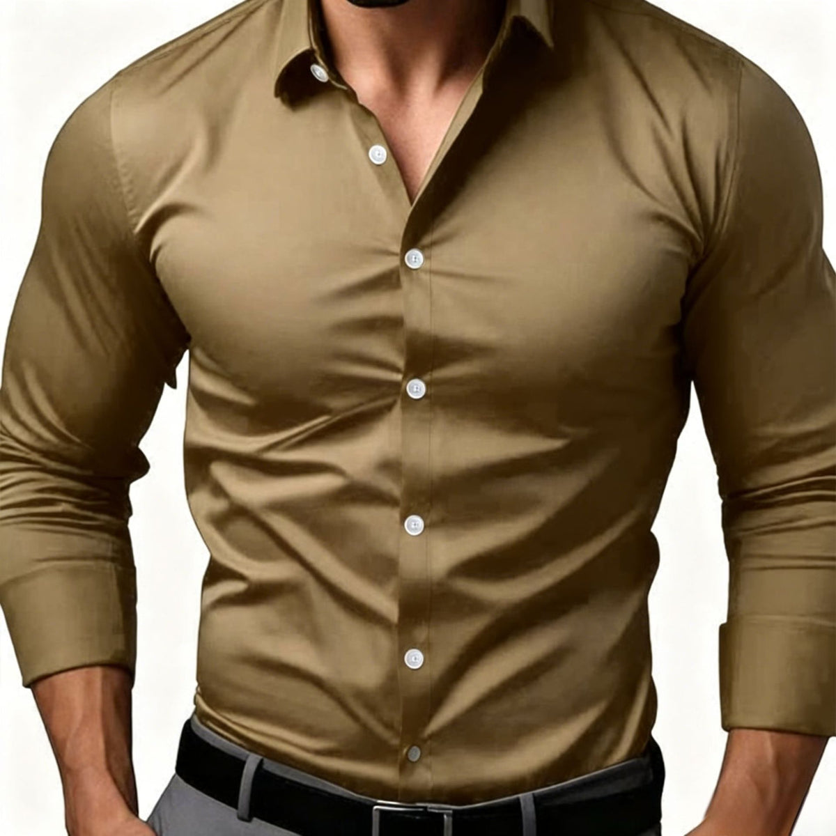 Lapel Dress Shirts Long Sleeve