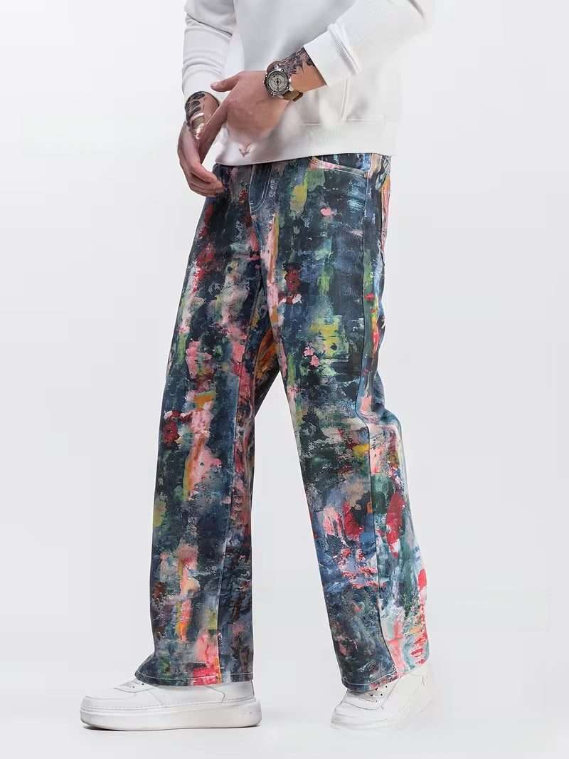 Cowboy Men's  Graffiti Oil Painting Printed Loose | PolarNut