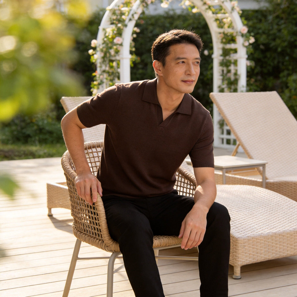 Men's Casual Silk Blend Polo Shirt