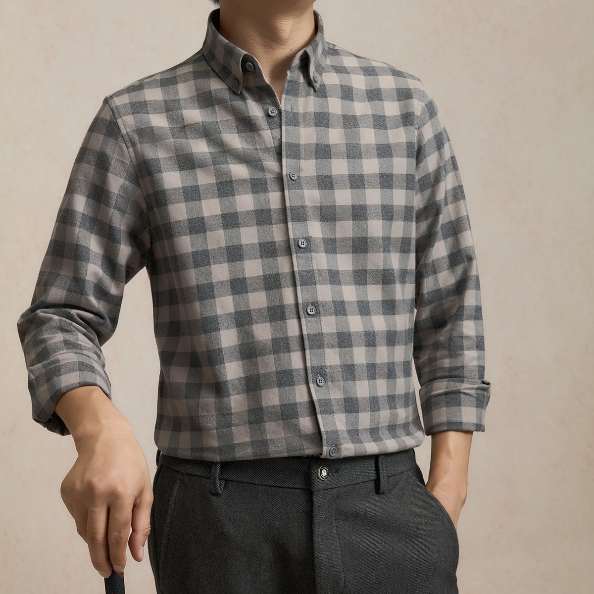 Cotton Brushed Plaid Shirt