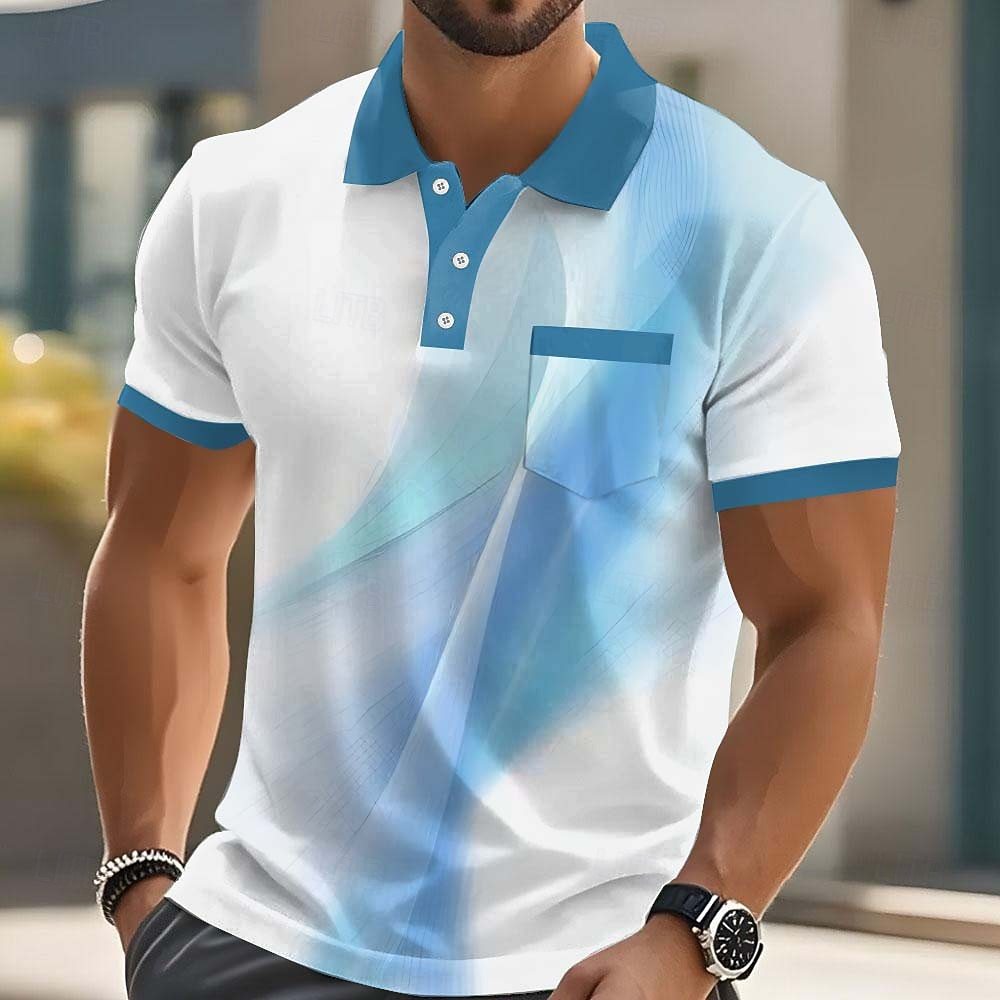 Geometric Print Men's Polo Shirt