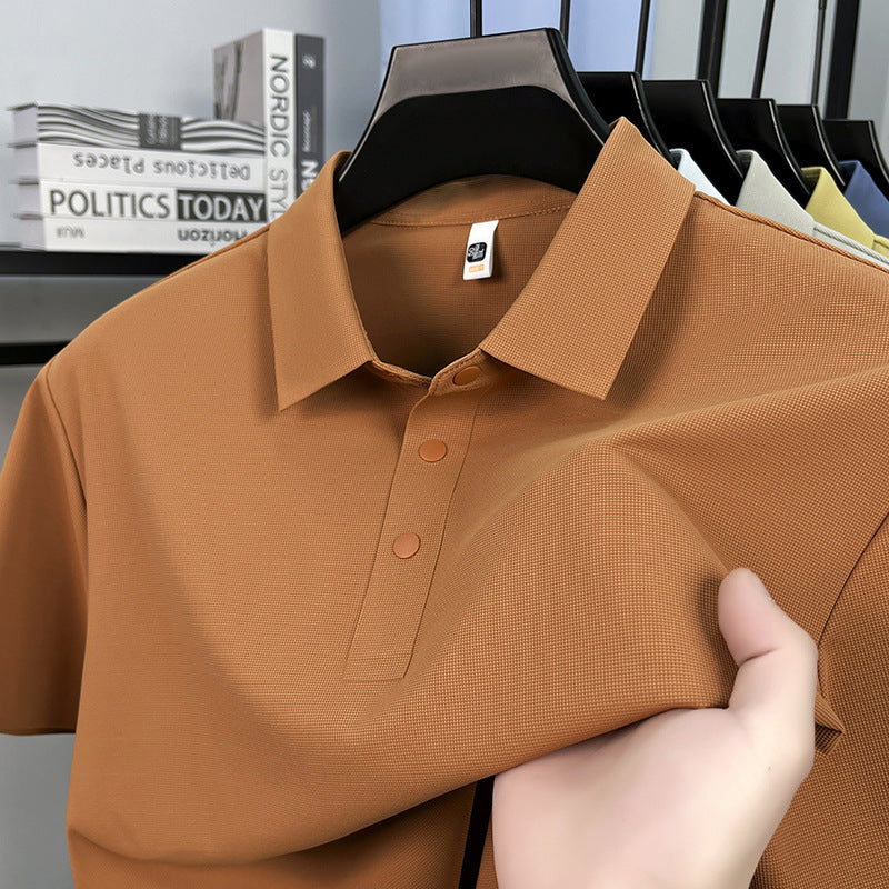 Men's Antibacterial Seamless Silk POLO Shirt