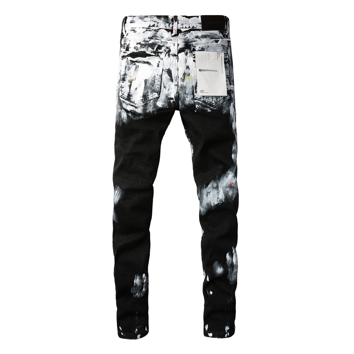 Hole-punched oil painting jeans