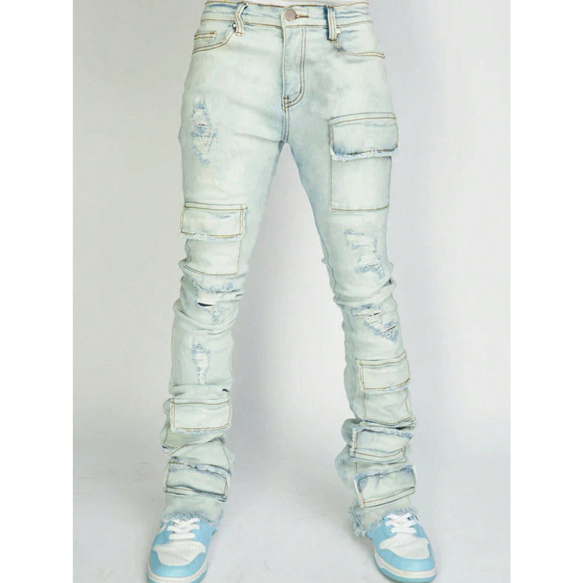 Straight-fit stretch Denim Pants