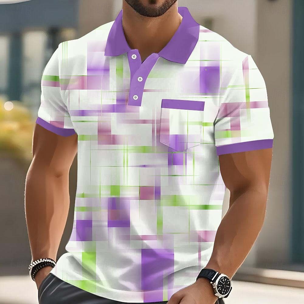 Geometric Print Men's Polo Shirt