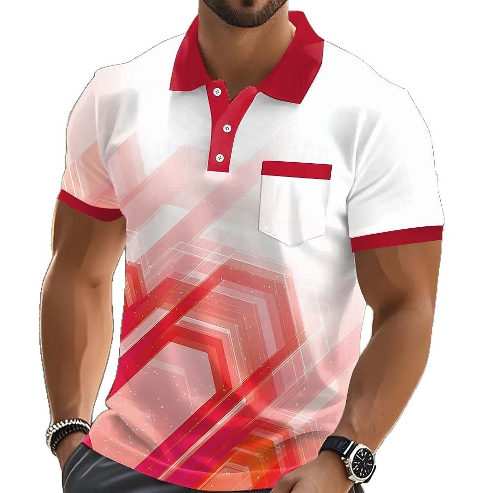 Geometric Print Men's Polo Shirt