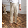 Men's Linen Straight High-Waisted Casual Pants | PolarNut