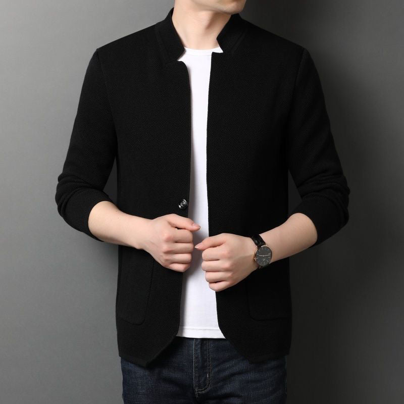 Suit Collar Knit Cardigan