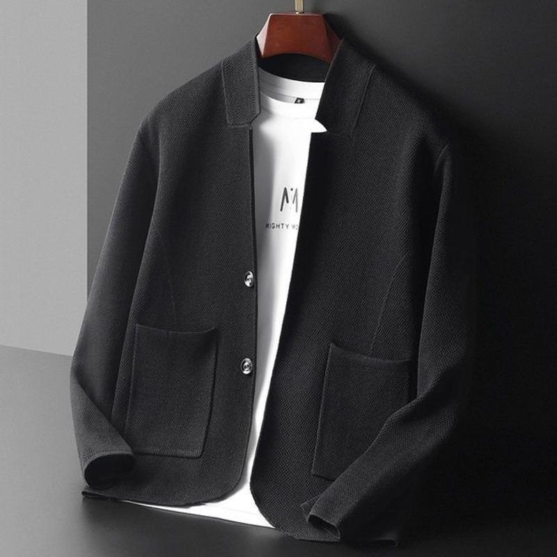 Suit Collar Knit Cardigan