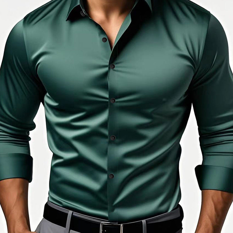 Lapel Dress Shirts Long Sleeve