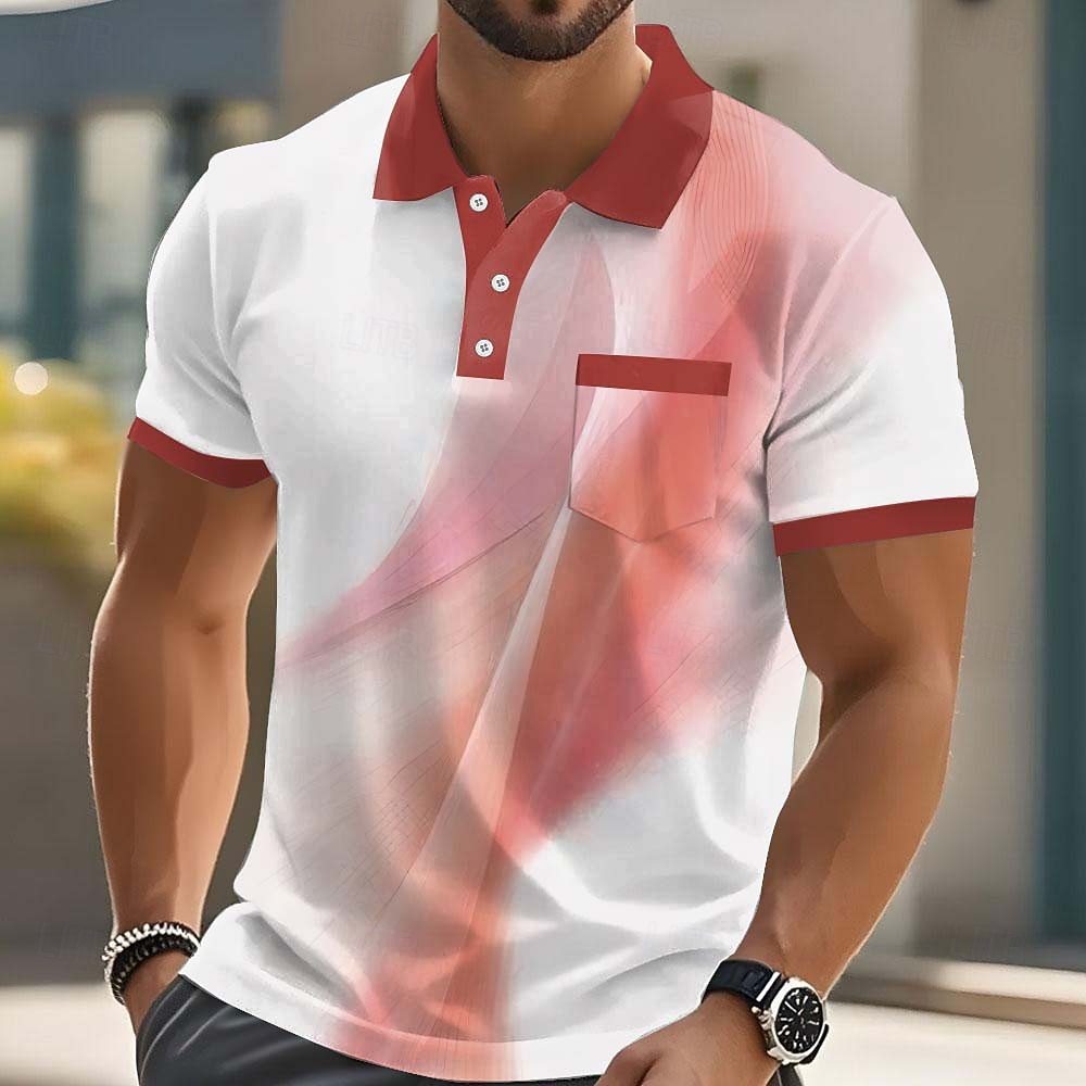 Geometric Print Men's Polo Shirt