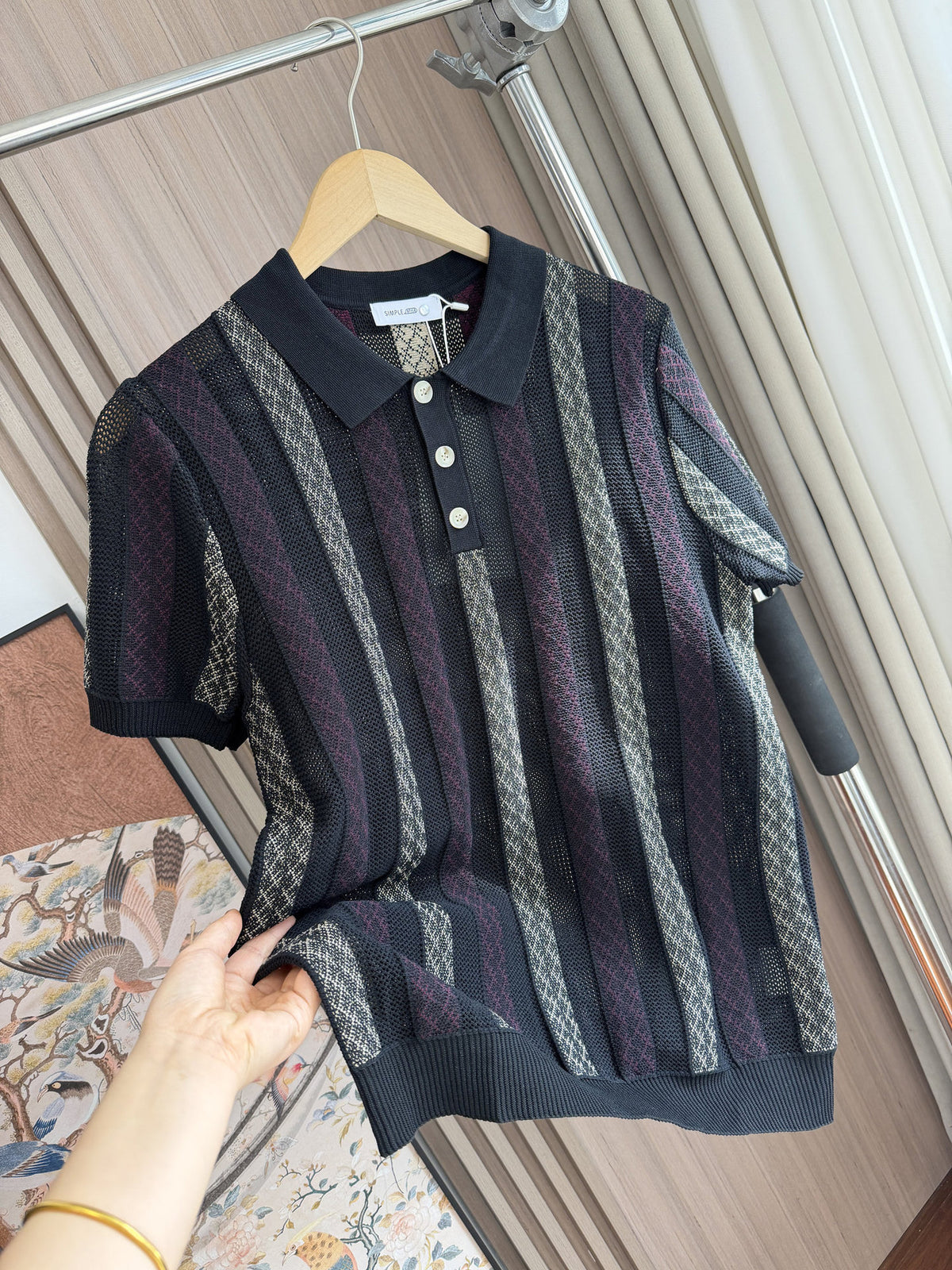 Men's Jacquard Knit  Polo Shirt