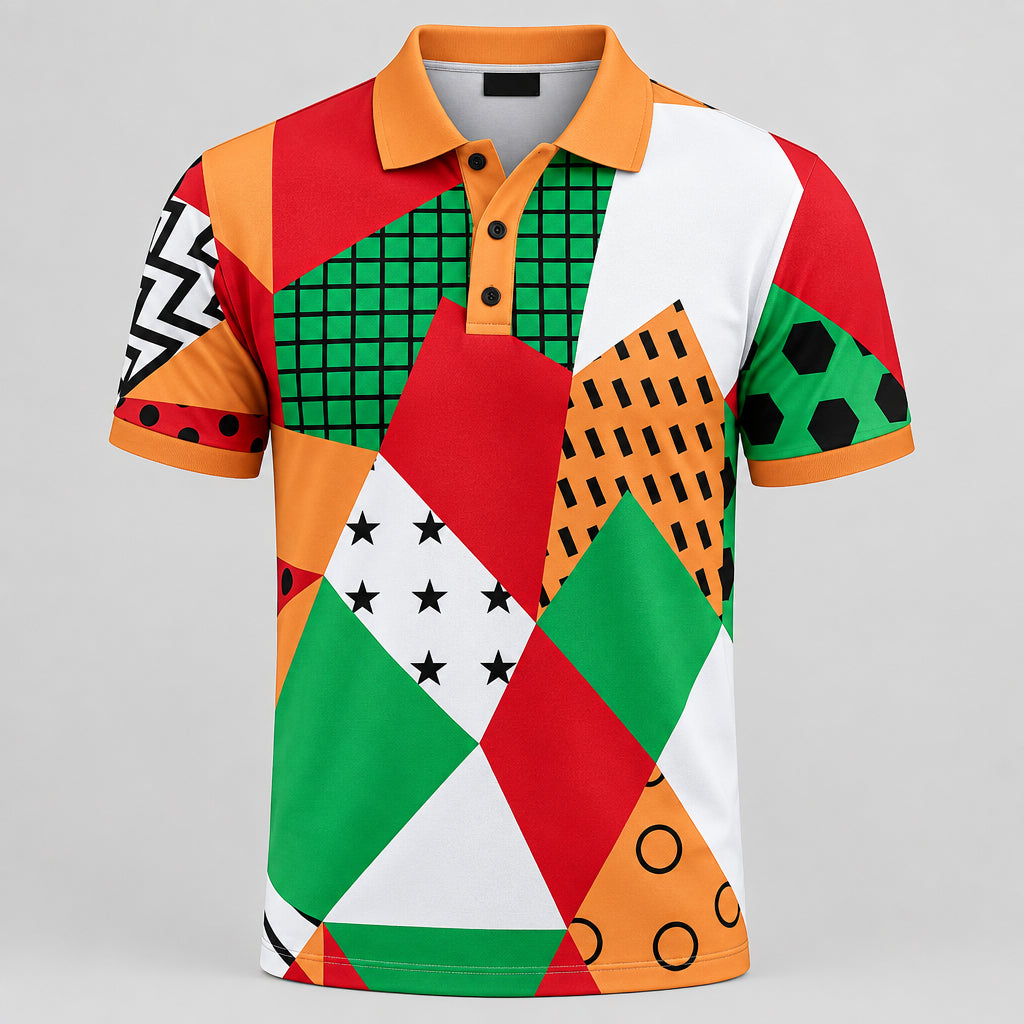 Geometric Print Men's Polo Shirt