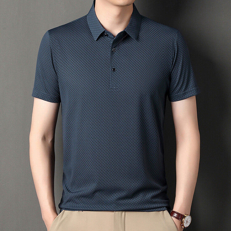 Men's Short Sleeve Jacquard Polo Shirt