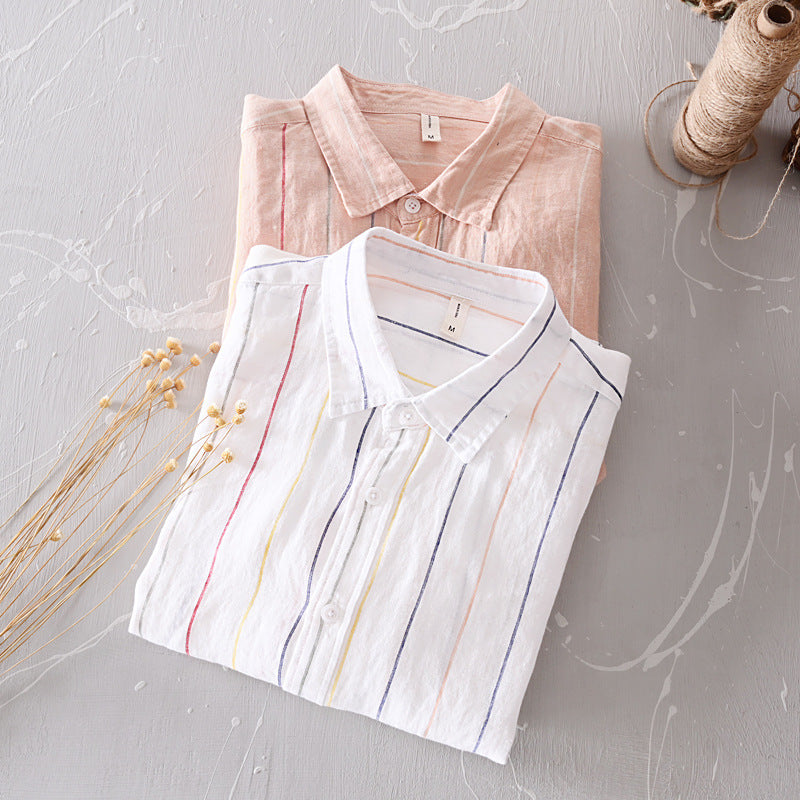 Pure Linen Striped Shirt