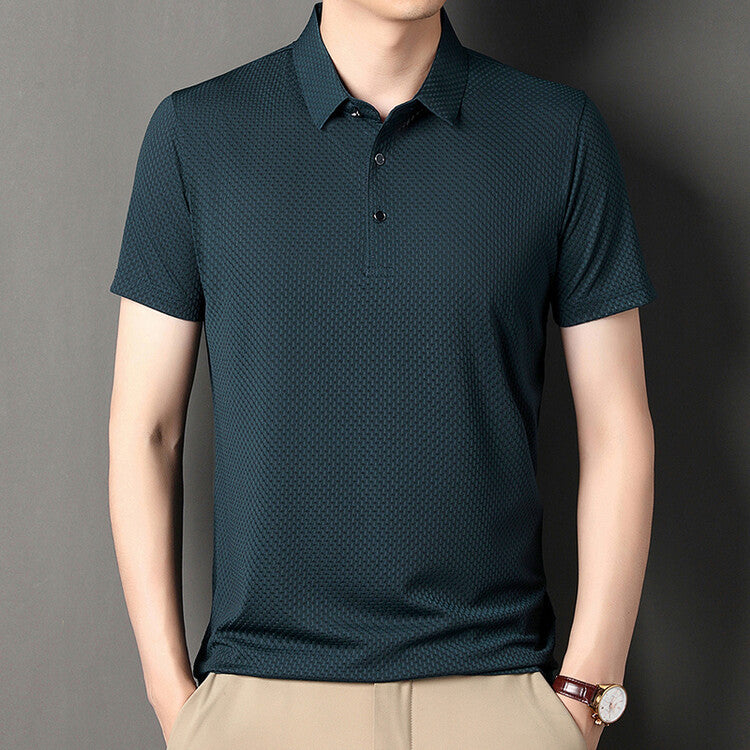 Men's Short Sleeve Jacquard Polo Shirt
