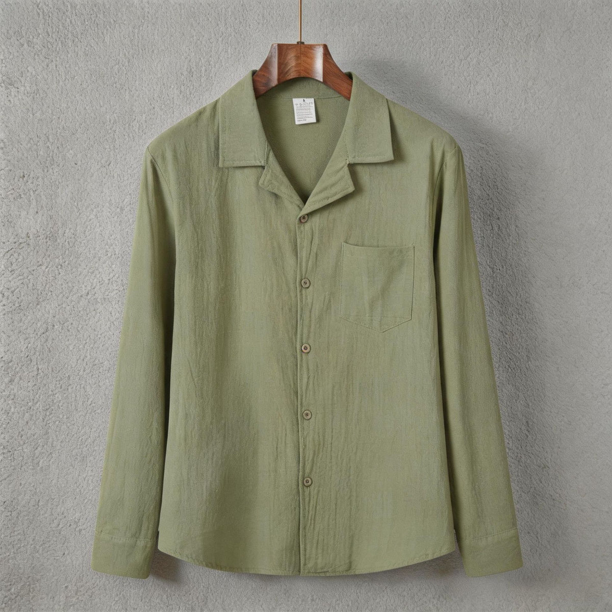 Solid-color long-sleeve shirt