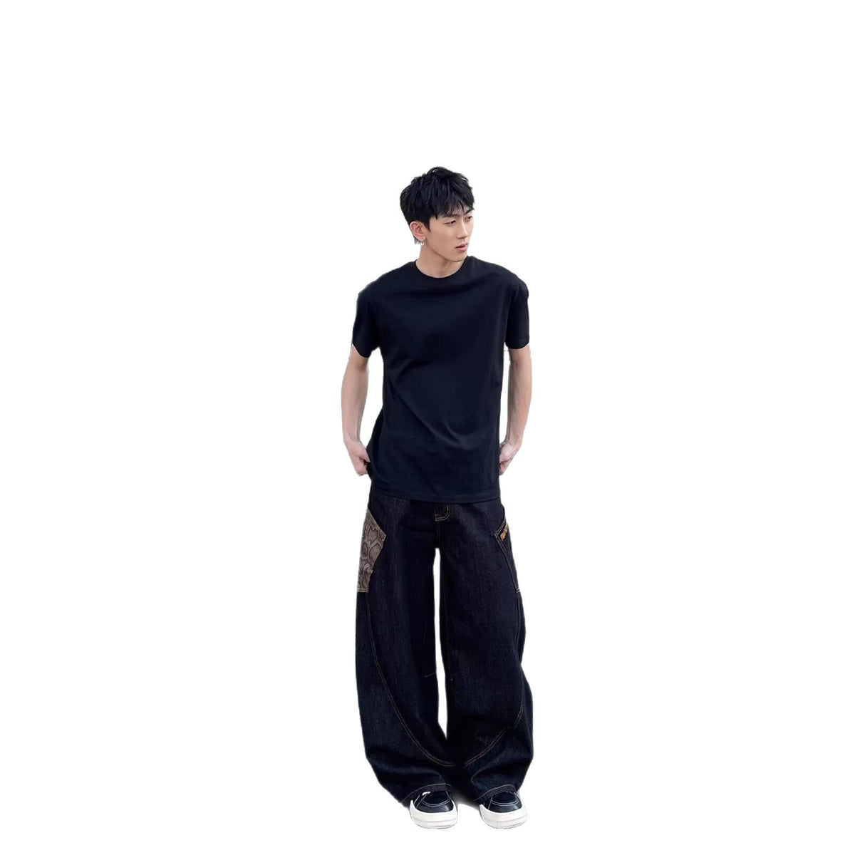 Men's Letter Print Denim Jeans | PolarNut