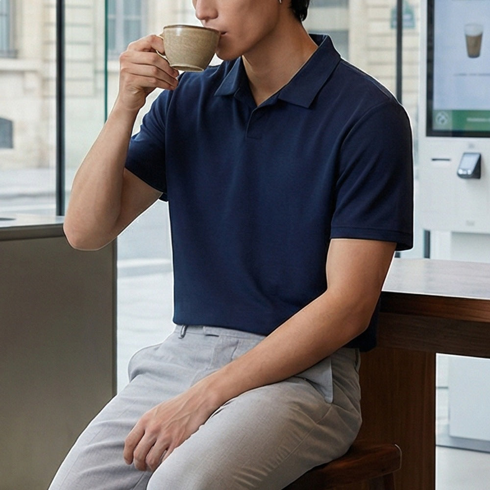 Men's Cotton Blend Short Sleeve Polo Shirt