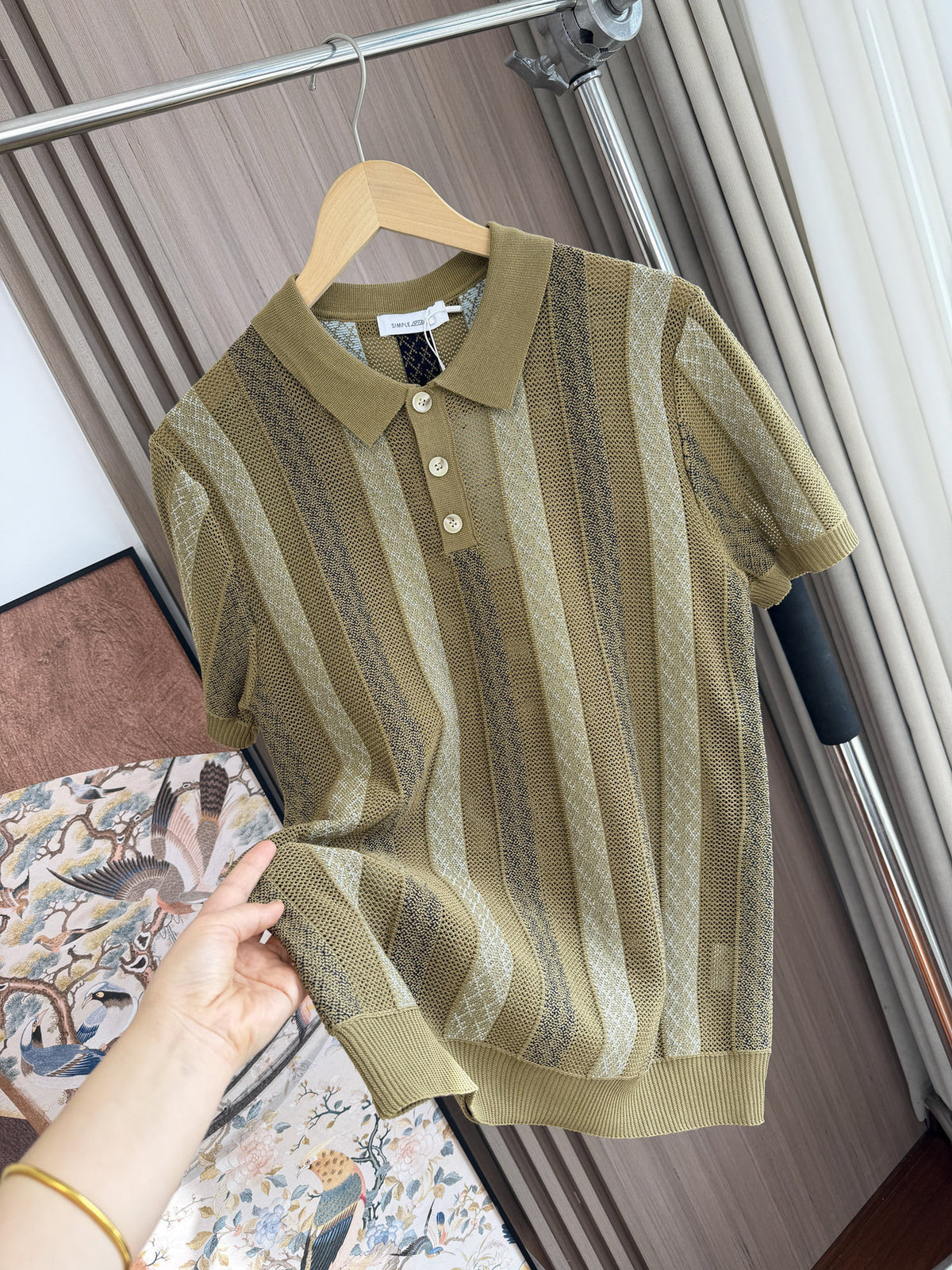 Men's Jacquard Knit  Polo Shirt