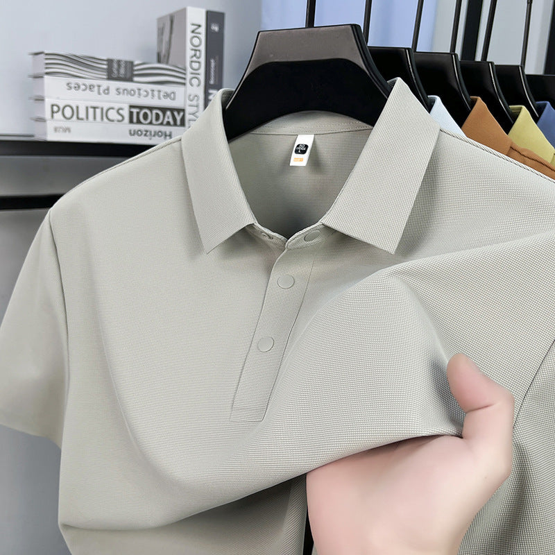 Men's Antibacterial Seamless Silk POLO Shirt