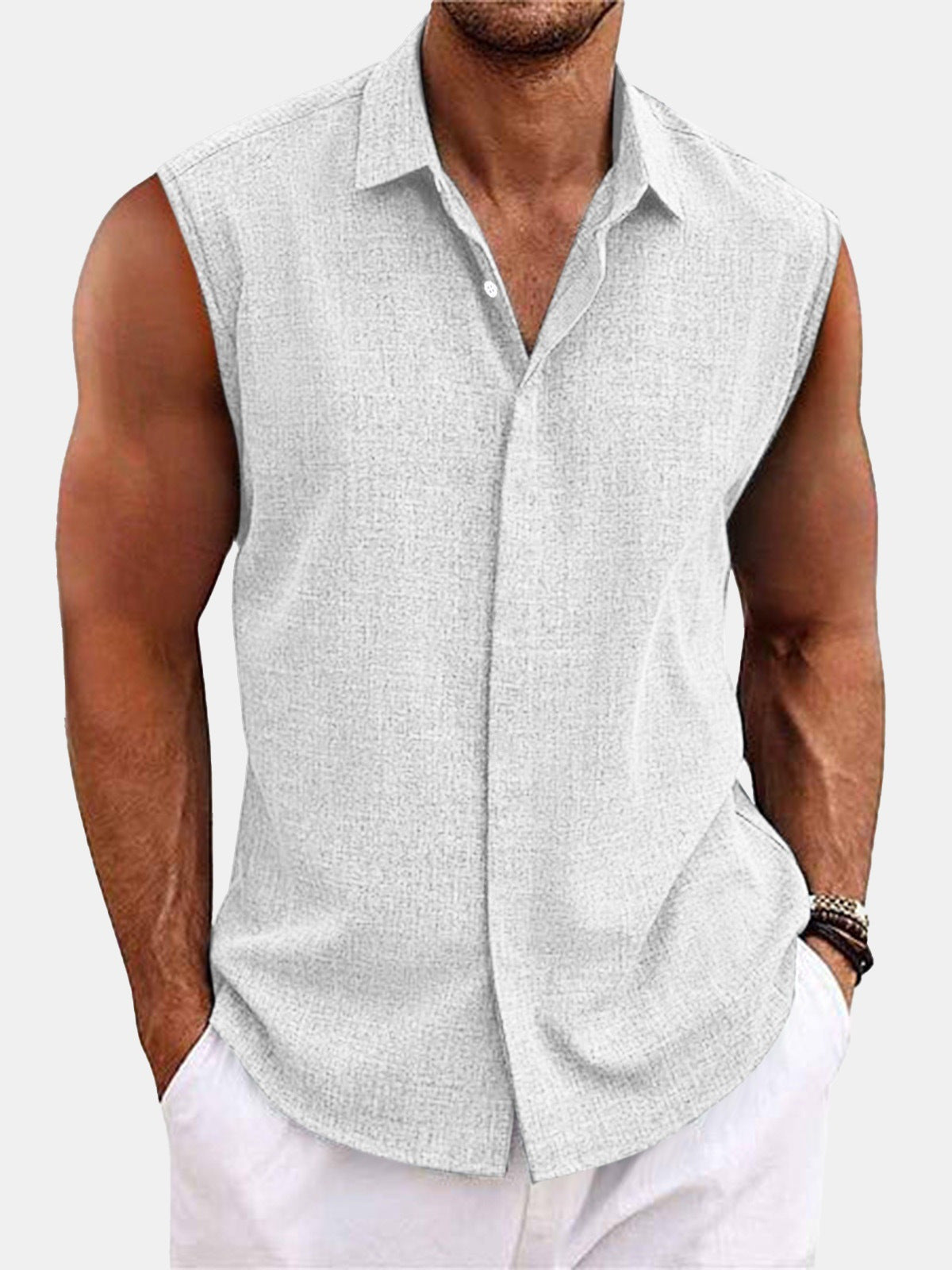 Linen Sleeveless Shirt