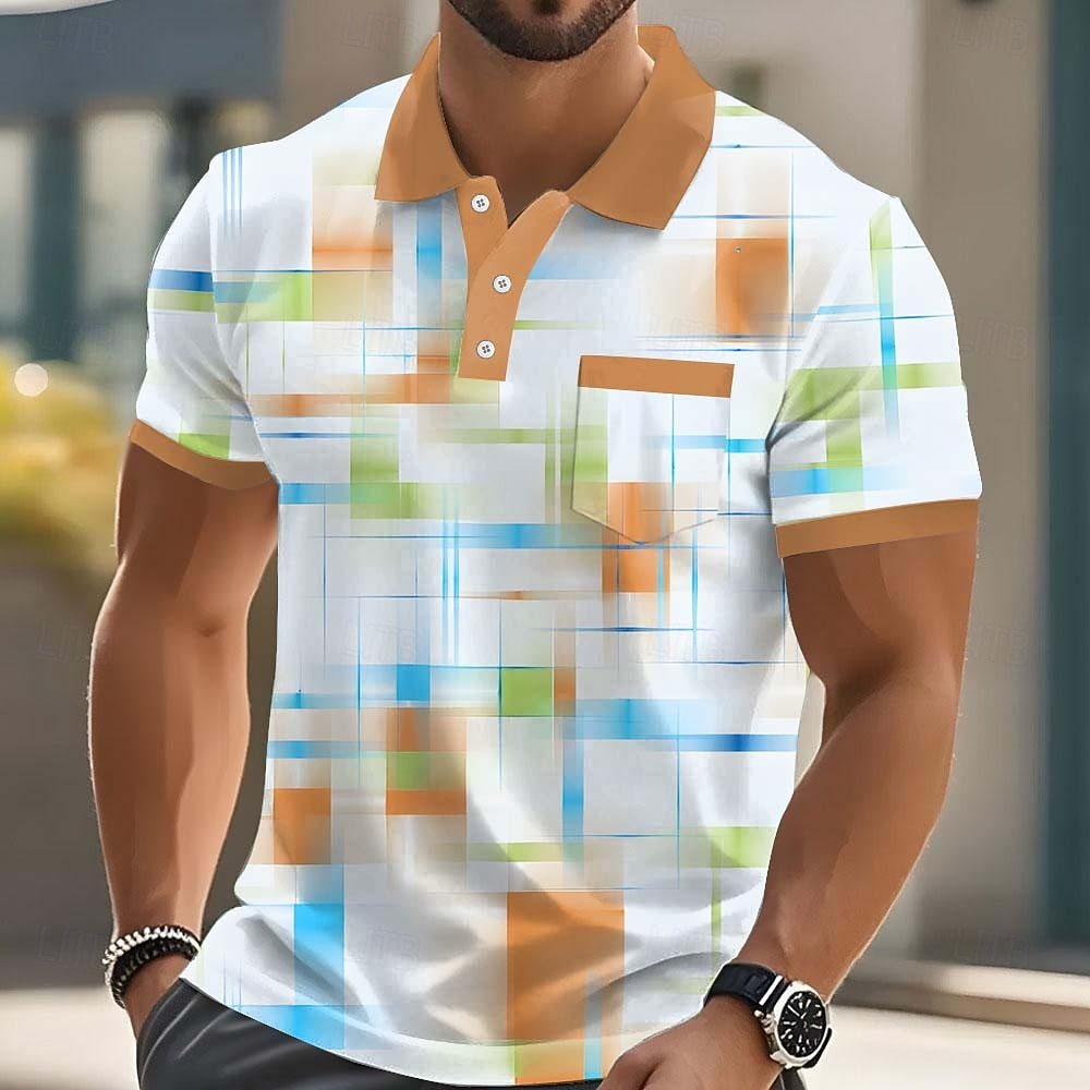 Geometric Print Men's Polo Shirt