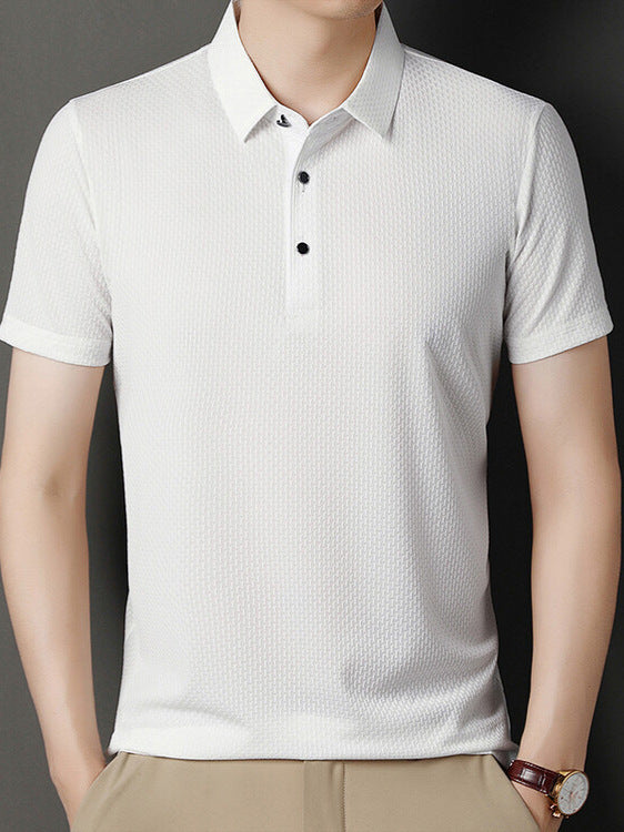 Men's Short Sleeve Jacquard Polo Shirt