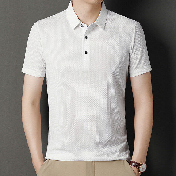 Men's Short Sleeve Jacquard Polo Shirt