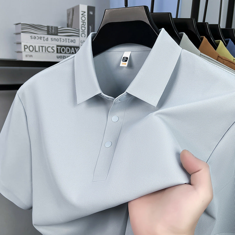 Men's Antibacterial Seamless Silk POLO Shirt