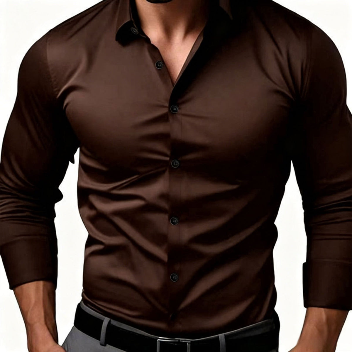 Lapel Dress Shirts Long Sleeve