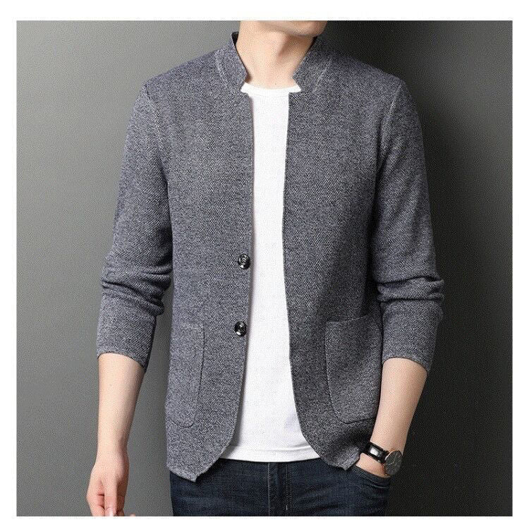 Suit Collar Knit Cardigan