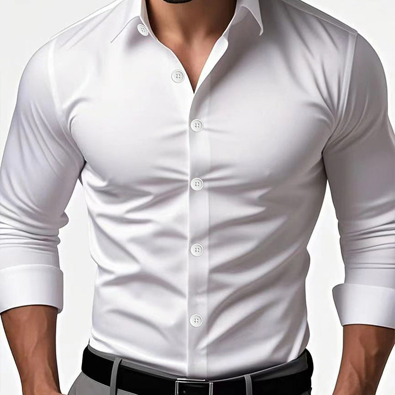 Lapel Dress Shirts Long Sleeve