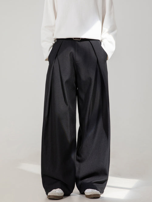 Cross Pleated Casual Men's Trousers | PolarNut