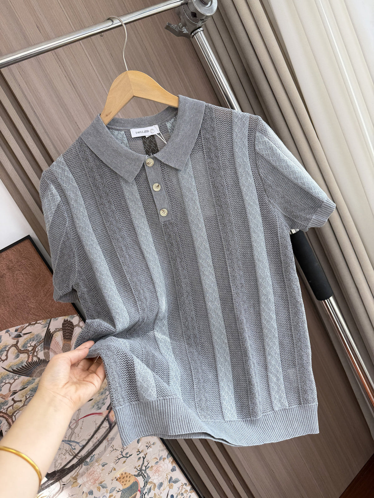 Men's Jacquard Knit  Polo Shirt