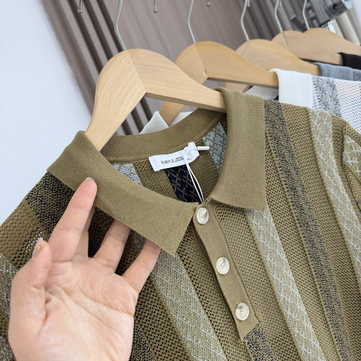 Men's Jacquard Knit  Polo Shirt