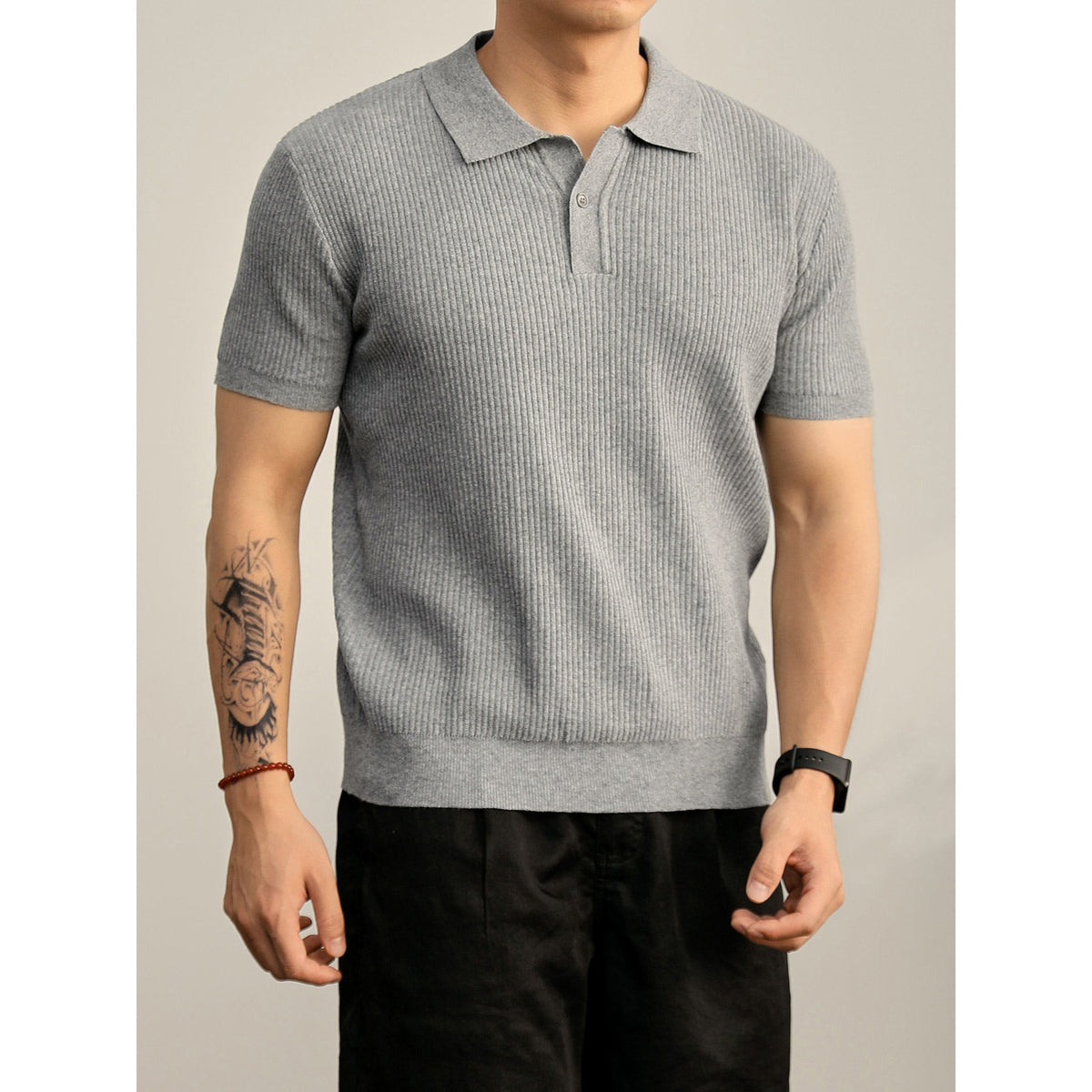 Summer Cooling Knitted Polo Shirt