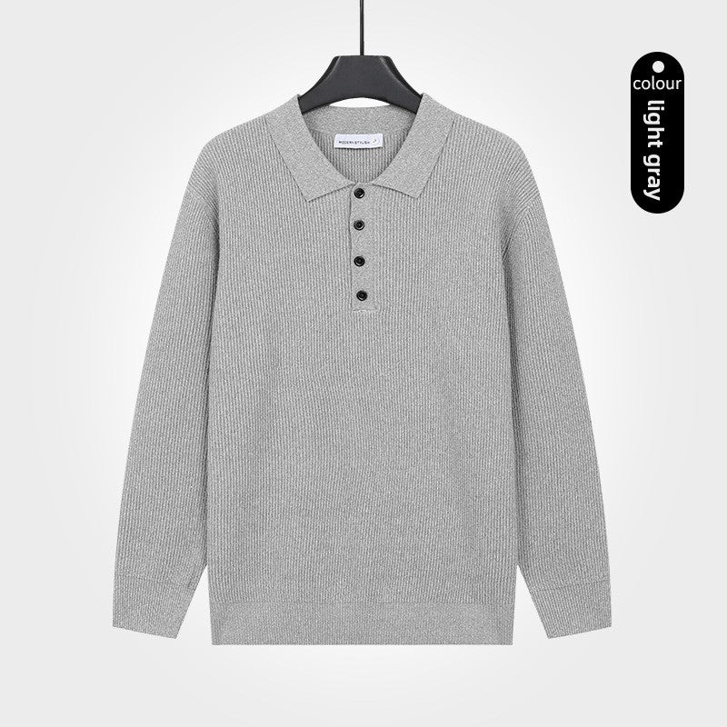 Men's Classic Polo Neck Knit Sweater