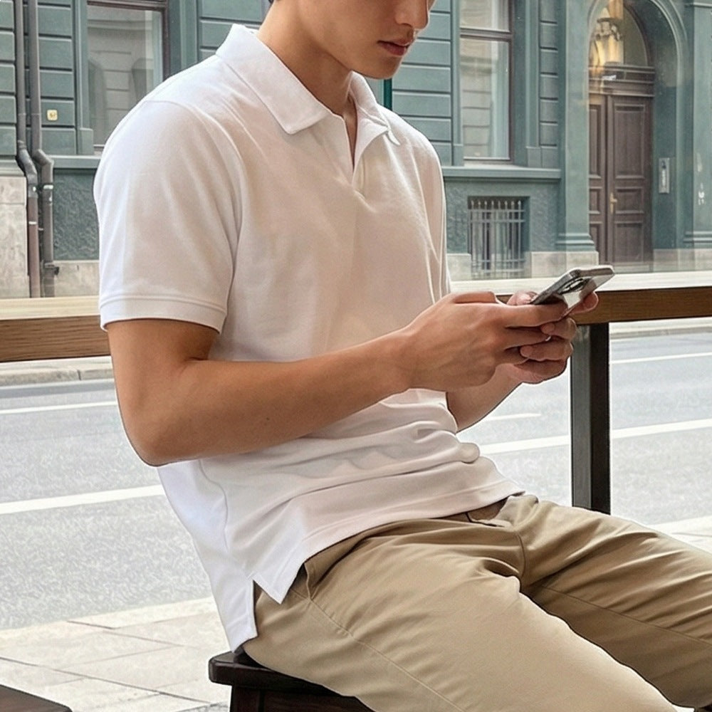 Men's Cotton Blend Short Sleeve Polo Shirt