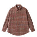 Wide-cut washed check shirt