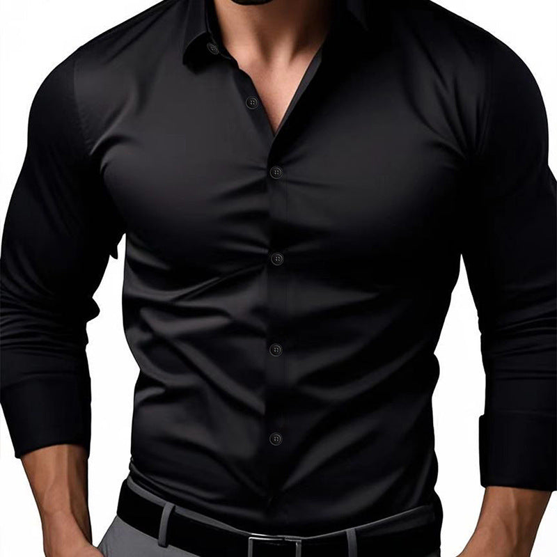 Lapel Dress Shirts Long Sleeve