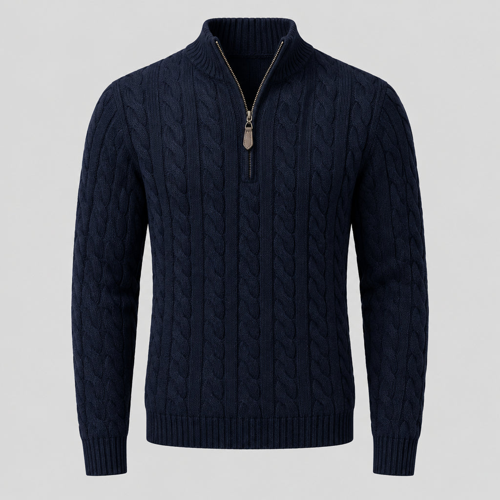 Men's Cable Knit Half-Zip Sweater