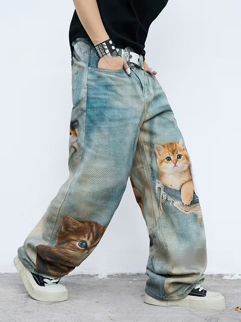 Cowboy Men's  Graffiti Oil Painting Printed Loose | PolarNut