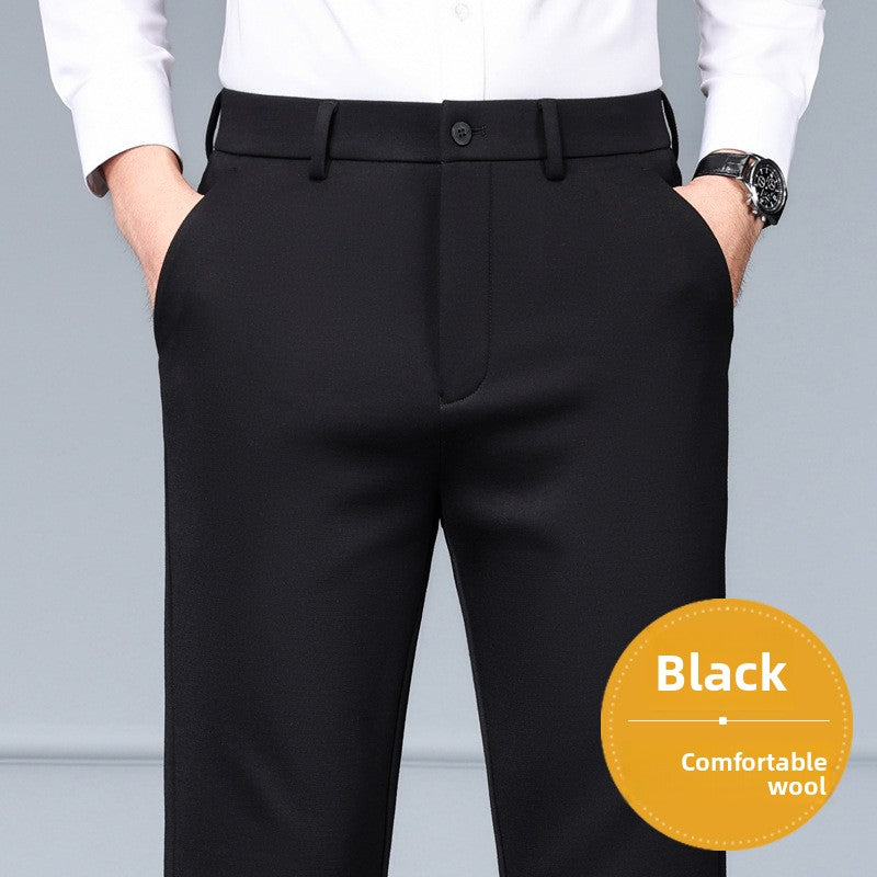 Men's Wool Blend Straight Leg Pants