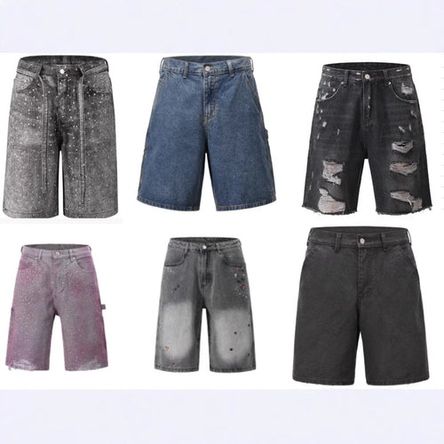 Distressed Patchwork Denim Jeans | Shorts | | PolarNut