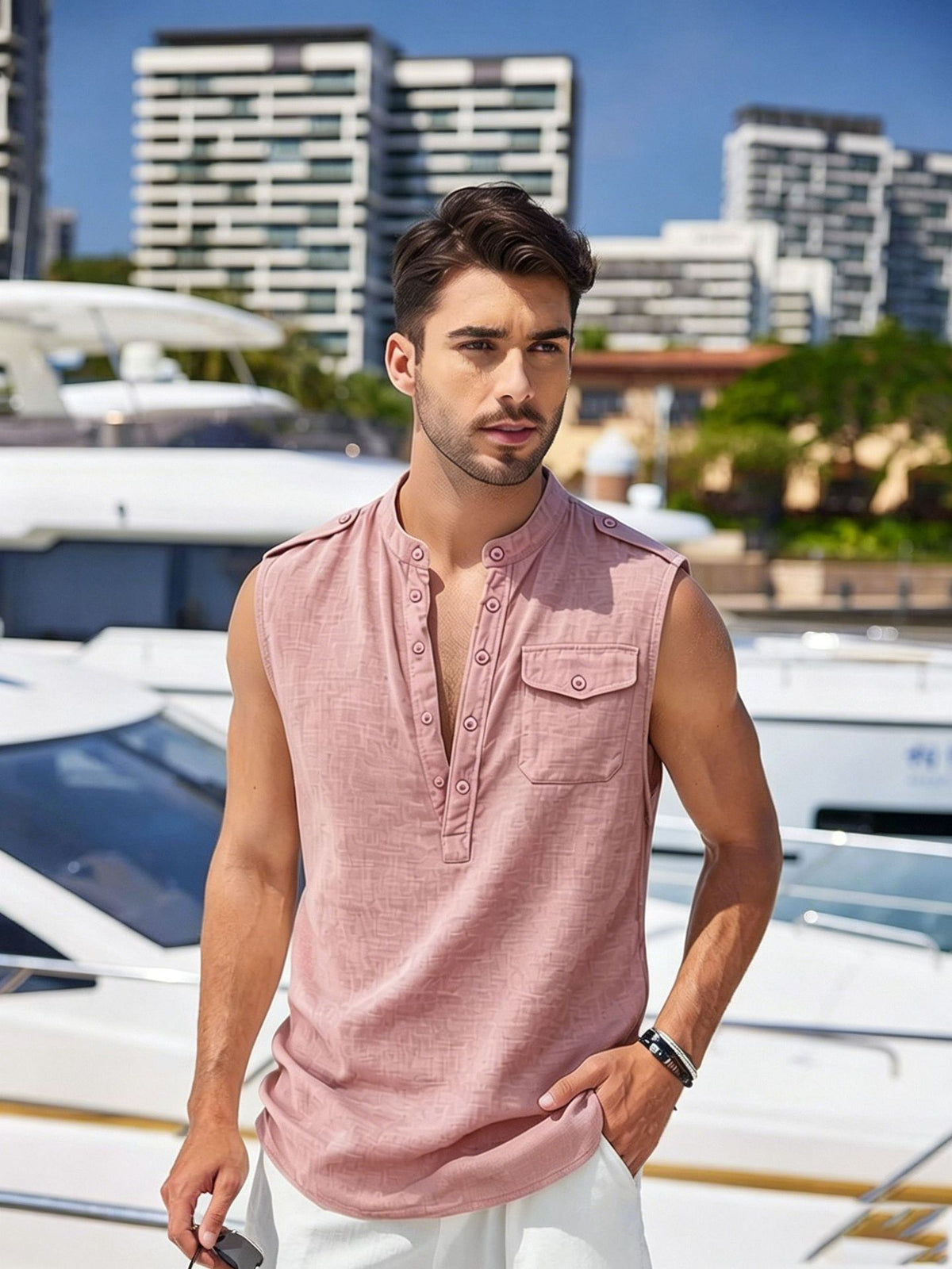 Linen Sleeveless Vest  | PolarNut