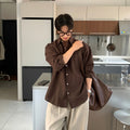Brown long-sleeve shirt